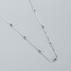 Fashion Square Sterling Silver Inlay Zircon Necklace 1 Piece