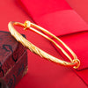 Chinoiserie Geometric Copper Gold Plated Bangle