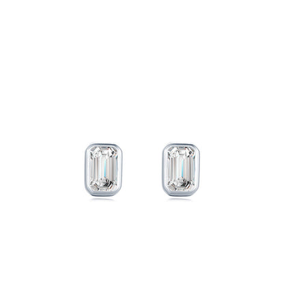 Simple Style Square Silver Plating Inlay Zircon Ear Studs 1 Pair