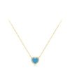 Fashion Heart Shape Silver Plating Inlay Turquoise Zircon Necklace 1 Piece