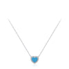 Fashion Heart Shape Silver Plating Inlay Turquoise Zircon Necklace 1 Piece