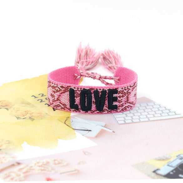 1 Piece Fashion Love Polyester Embroidery Handmade Tassel Unisex Bracelets