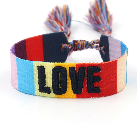 1 Piece Fashion Love Polyester Embroidery Handmade Tassel Unisex Bracelets