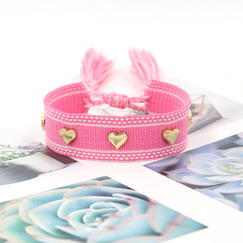 1 Piece Bohemian Tassel Heart Shape Polyester Unisex Bracelets