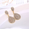 1 Pair Simple Style Water Droplets Inlay Alloy Rhinestones Drop Earrings