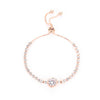 Simple Style Heart Shape Copper Inlay Zircon Bracelets 1 Piece