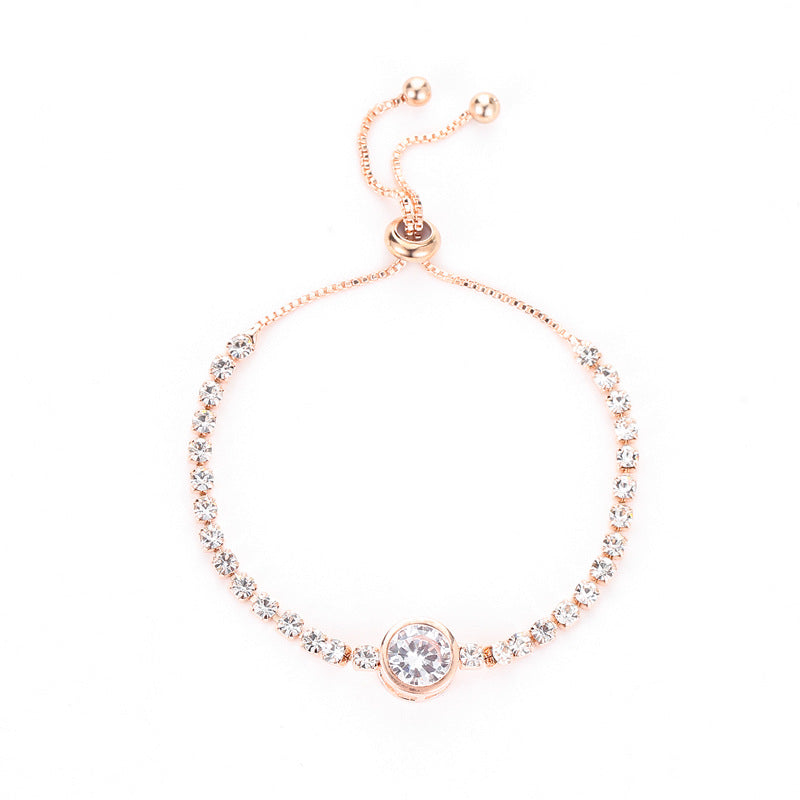 Simple Style Heart Shape Copper Inlay Zircon Bracelets 1 Piece