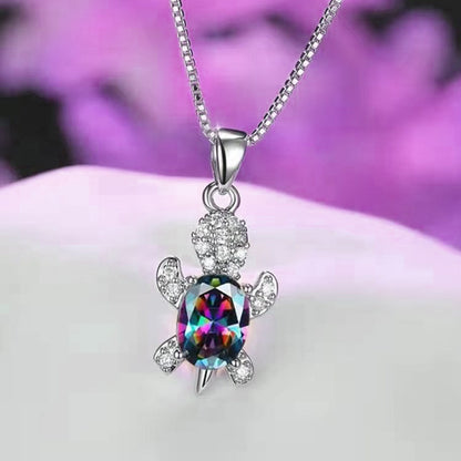 Cute Tortoise Alloy Plating Inlay Rhinestones Women's Pendant Necklace 1 Piece