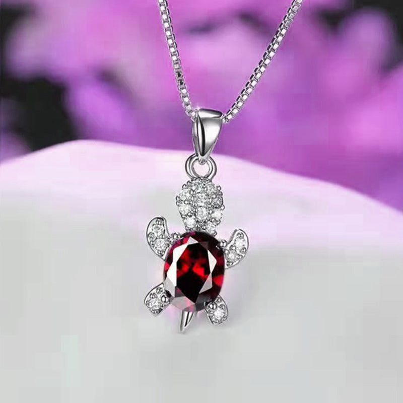 Cute Tortoise Alloy Plating Inlay Rhinestones Women's Pendant Necklace 1 Piece