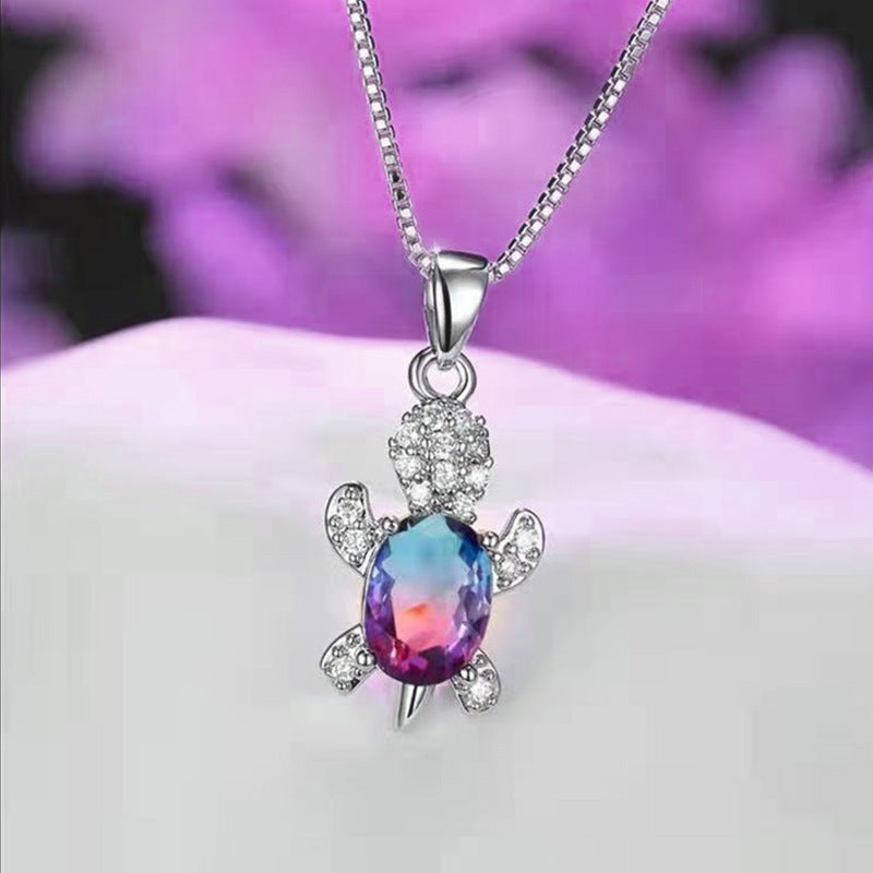 Cute Tortoise Alloy Plating Inlay Rhinestones Women's Pendant Necklace 1 Piece