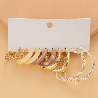 1 Set Fashion C Shape Plating Metal Earrings