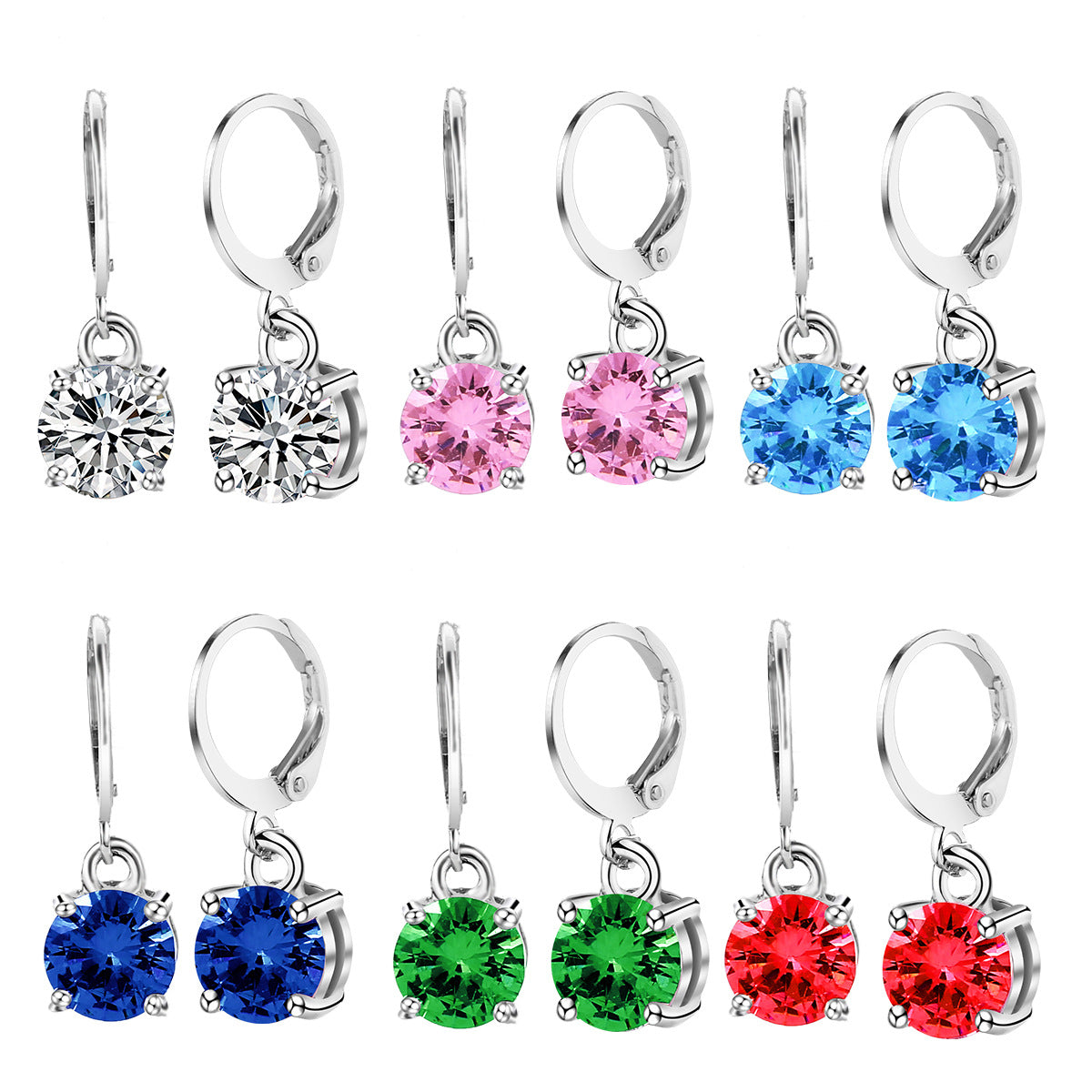 Fashion Round Alloy Inlay Zircon Women's Ear Studs 1 Set