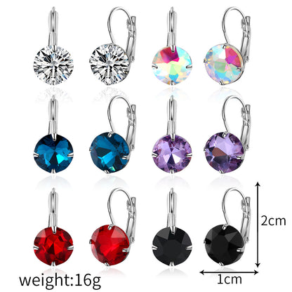 Fashion Round Alloy Inlay Zircon Women's Ear Studs 1 Set