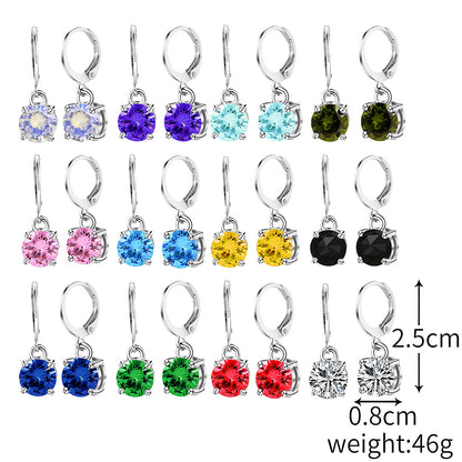 Fashion Round Alloy Inlay Zircon Women's Ear Studs 1 Set