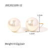 1 Pair Elegant Round Inlay 304 Stainless Steel Pearl Ear Studs