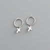 Simple Style Cross Sterling Silver Cross Earrings