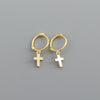 Simple Style Cross Sterling Silver Cross Earrings