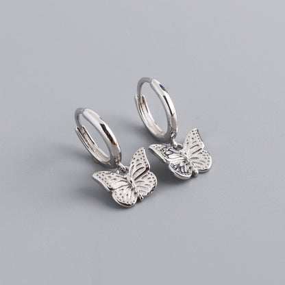 Fashion Butterfly Sterling Silver Butterfly Earrings