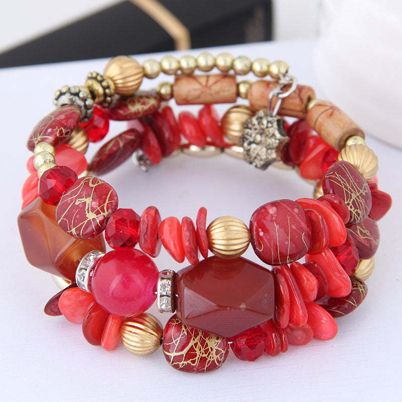 Ethnic Style Irregular Mixed Materials Women's Bracelets