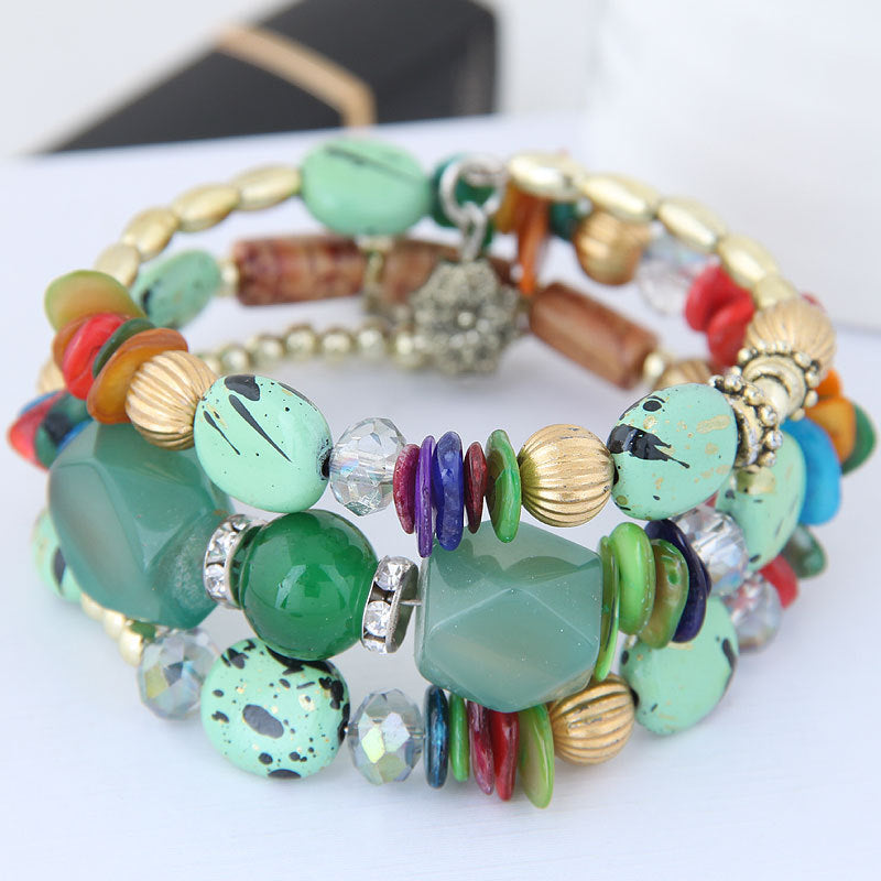 Casual Simple Style Irregular Alloy Gravel Beaded Bracelets