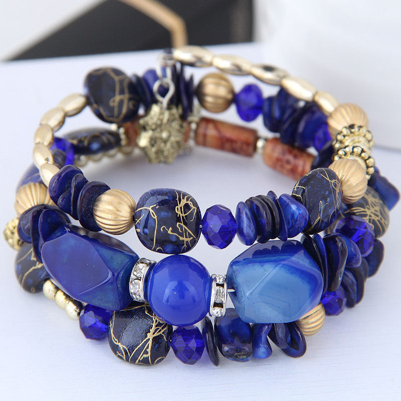 Casual Simple Style Irregular Alloy Gravel Beaded Bracelets