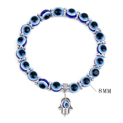 Fashion Devil'S Eye Synthetic Resin Beaded Unisex Bracelets