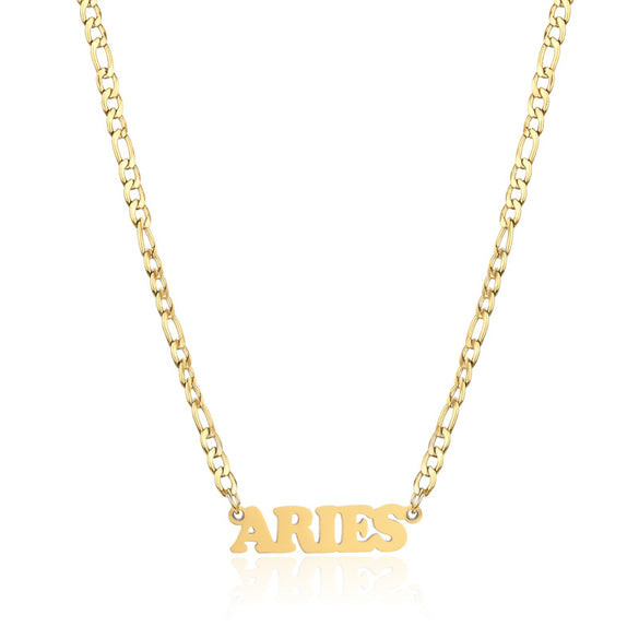 Simple Style Letter Stainless Steel Gold Plated Necklace