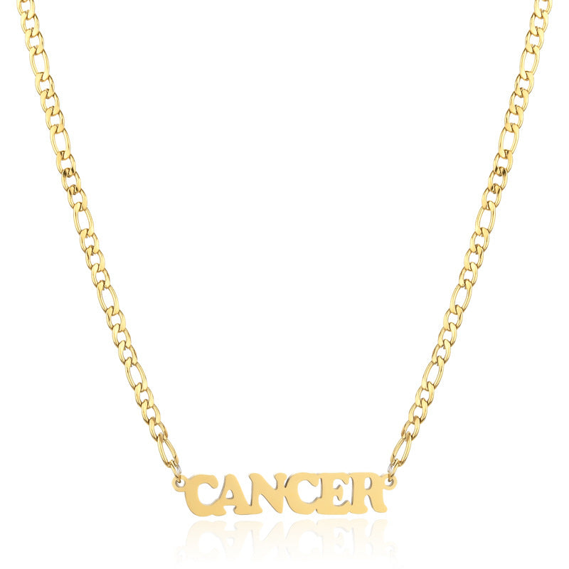 Simple Style Letter Stainless Steel Gold Plated Necklace