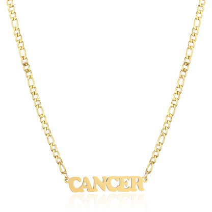 Simple Style Letter Stainless Steel Gold Plated Necklace