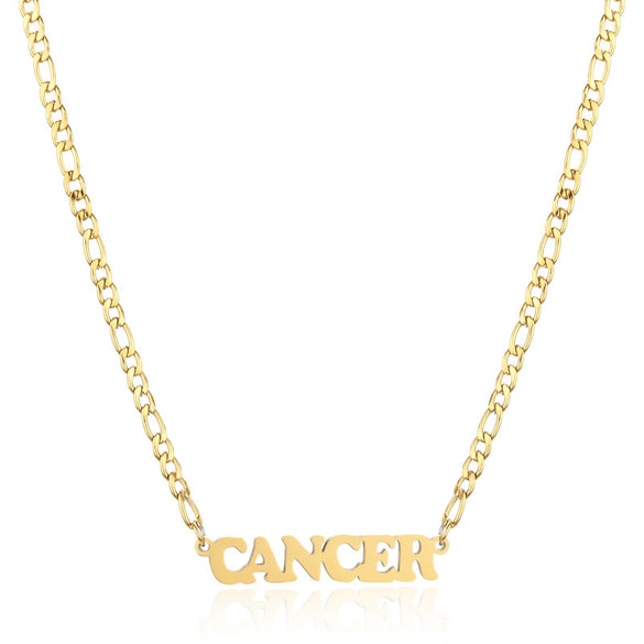 Simple Style Letter Stainless Steel Gold Plated Necklace