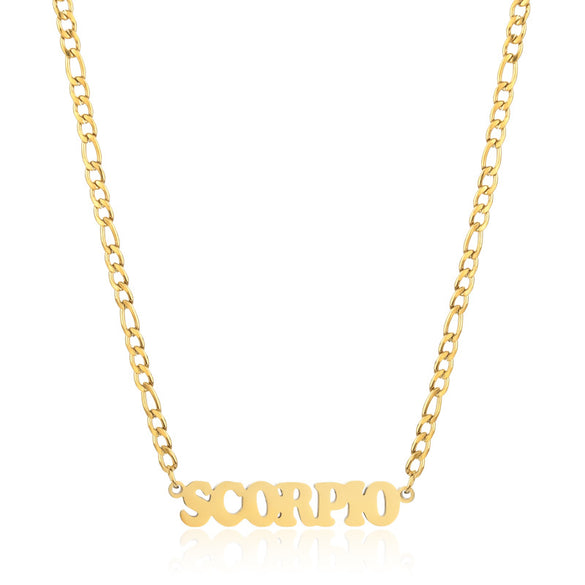 Simple Style Letter Stainless Steel Gold Plated Necklace