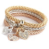 Fashion Heart Shape Butterfly Alloy Plating Rhinestones Women's Bracelets
