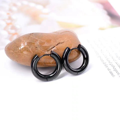 Fashion Round Stainless Steel Plating Earrings 1 Pair