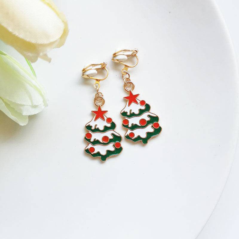 Fashion Bell Elk Alloy Christmas Girl's Ear Clips 1 Pair