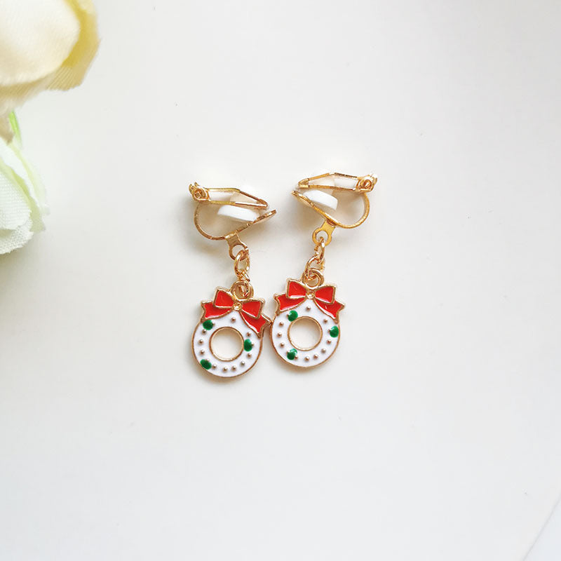 Fashion Bell Elk Alloy Christmas Girl's Ear Clips 1 Pair