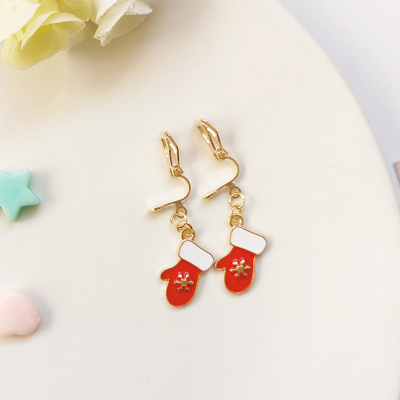 Fashion Bell Elk Alloy Christmas Girl's Ear Clips 1 Pair