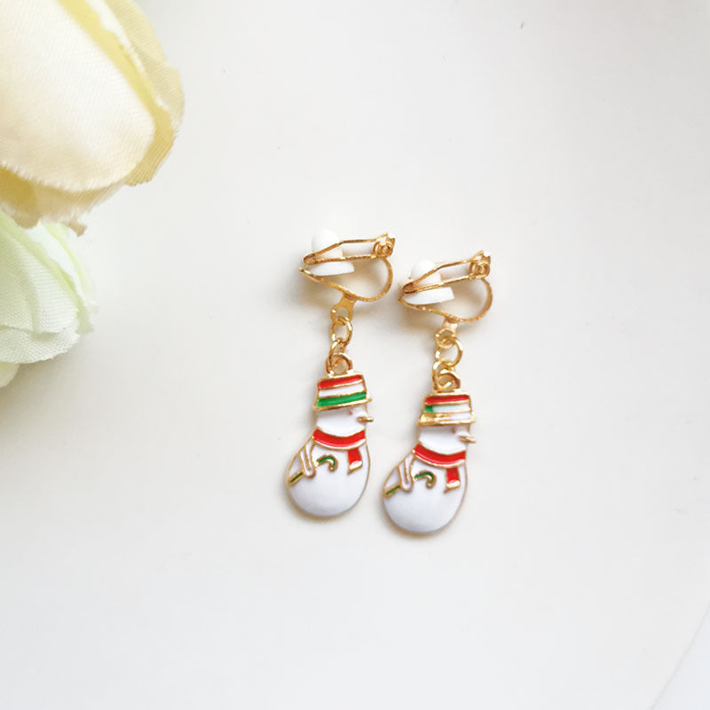 Fashion Bell Elk Alloy Christmas Girl's Ear Clips 1 Pair