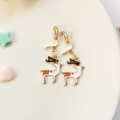 Fashion Bell Elk Alloy Christmas Girl's Ear Clips 1 Pair