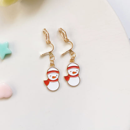 Fashion Bell Elk Alloy Christmas Girl's Ear Clips 1 Pair