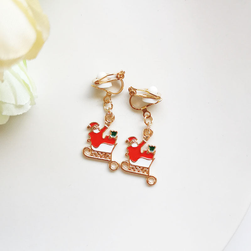 Fashion Bell Elk Alloy Christmas Girl's Ear Clips 1 Pair