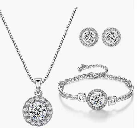 Fashion Water Droplets Alloy Inlay Rhinestones Women's Bracelets Earrings Necklace