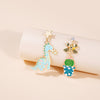 1 Pair Cartoon Style Rabbit Dinosaur Heart Shape Enamel Alloy Artificial Pearls Drop Earrings