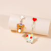 1 Pair Cartoon Style Rabbit Dinosaur Heart Shape Enamel Alloy Artificial Pearls Drop Earrings