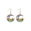 1 Pair Fashion Fruit Cat Mushroom Enamel Alloy Drop Earrings