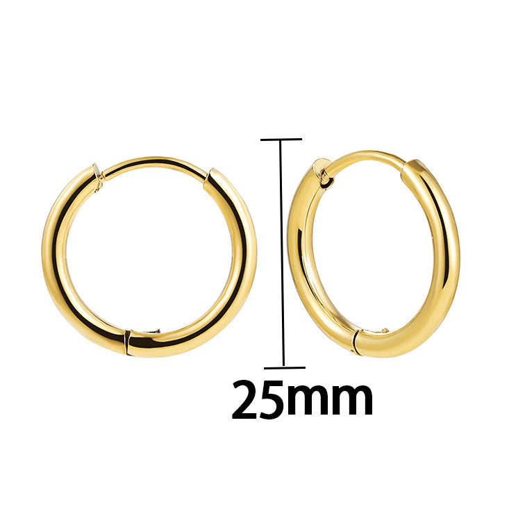 1 Pair Simple Style Solid Color Plating Stainless Steel Hoop Earrings