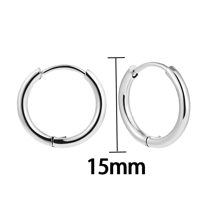 1 Pair Simple Style Solid Color Plating Stainless Steel Hoop Earrings