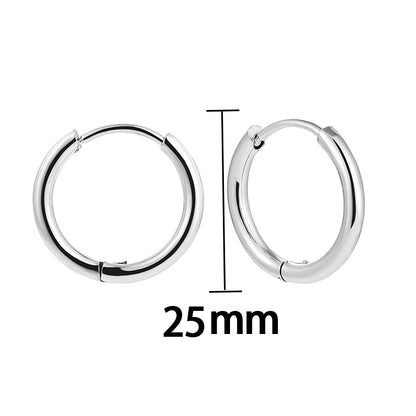 1 Pair Simple Style Solid Color Plating Stainless Steel Hoop Earrings