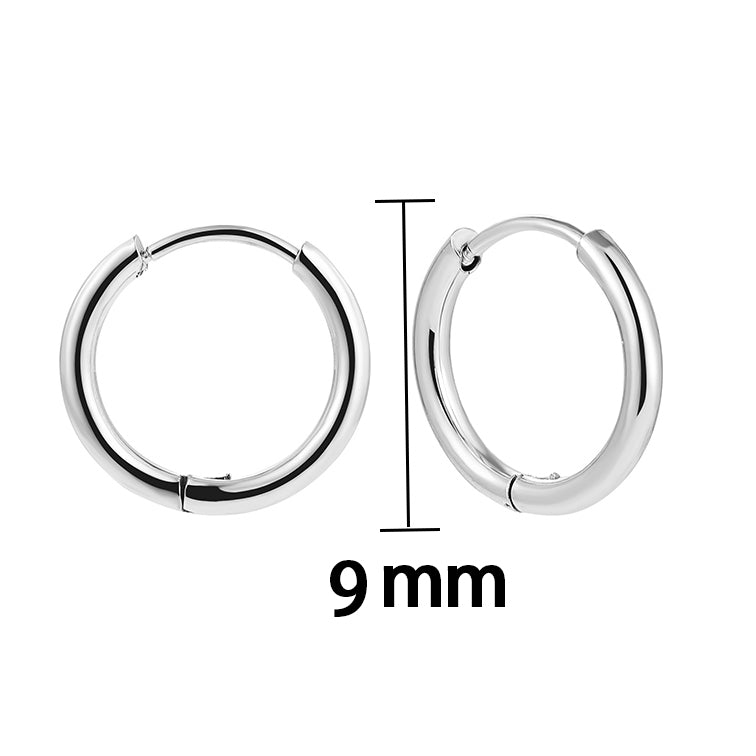 1 Pair Simple Style Solid Color Plating Stainless Steel Hoop Earrings