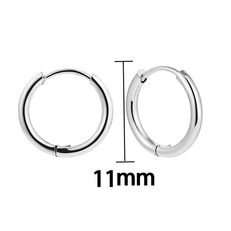 1 Pair Simple Style Solid Color Plating Stainless Steel Hoop Earrings