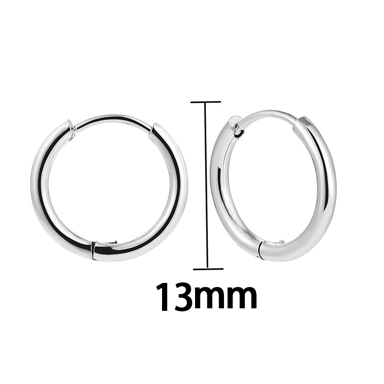 1 Pair Simple Style Solid Color Plating Stainless Steel Hoop Earrings